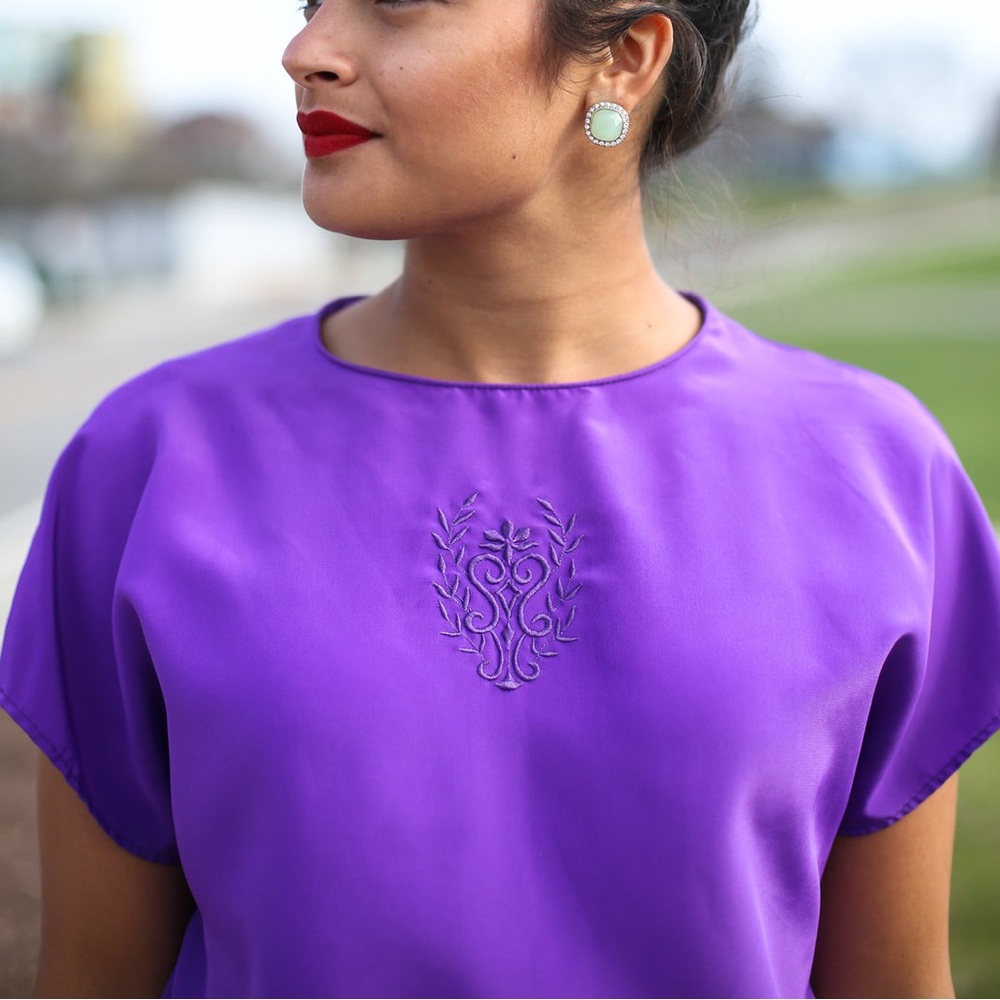 💜 purple vintage blouse